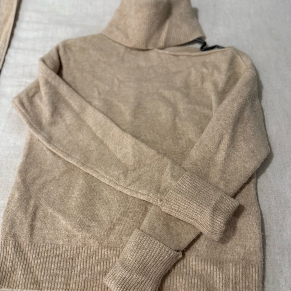 PAIGE Cozy Tan Turtleneck Sweater SIZE S